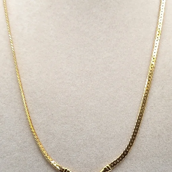 Vintage Avon Marquise Crystal Tennis Style Y-Necklace Gold Tone 17" - Picture 12 of 12